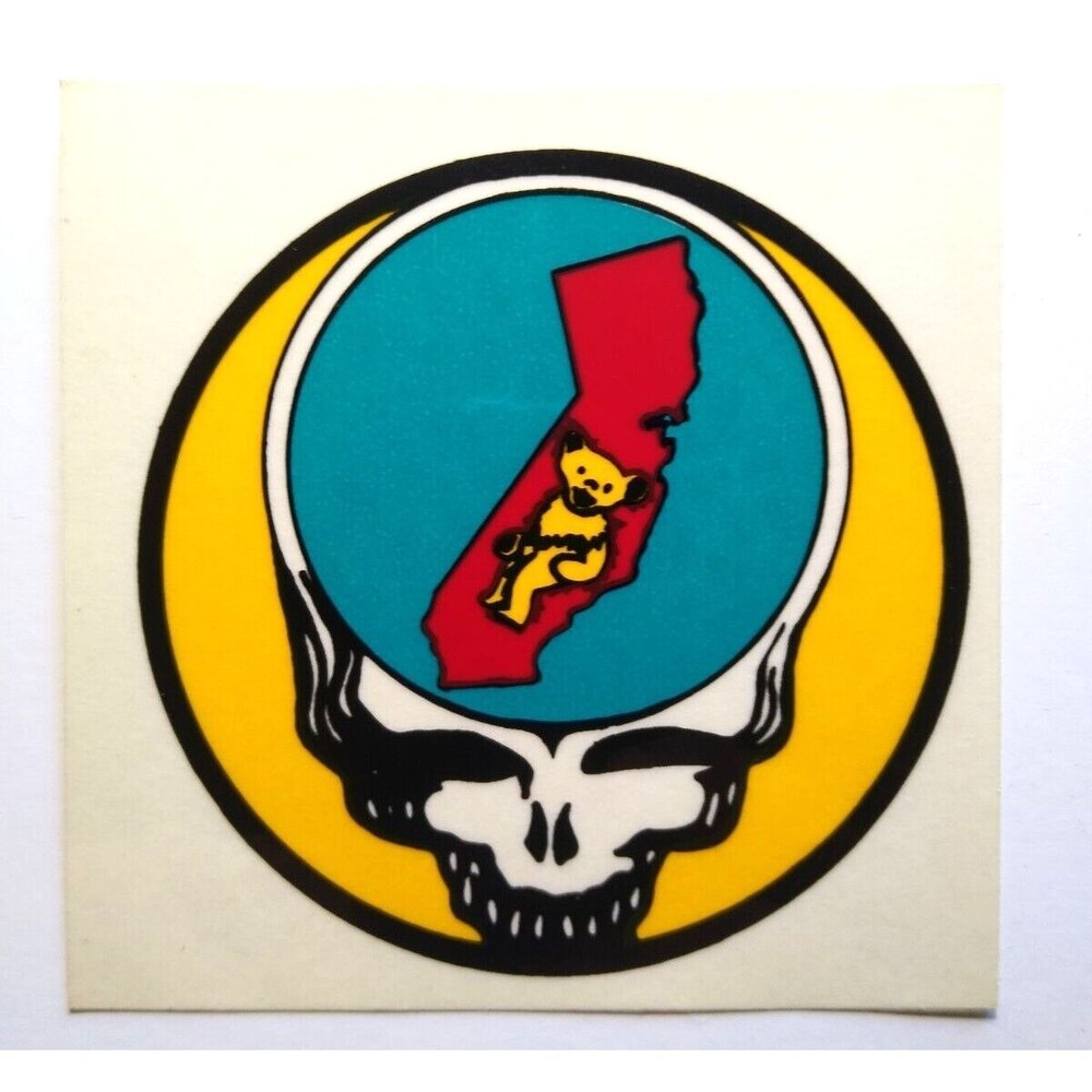 Grateful Dead California DECAL Psychedelic Groovy Skull Bear Original 1980's